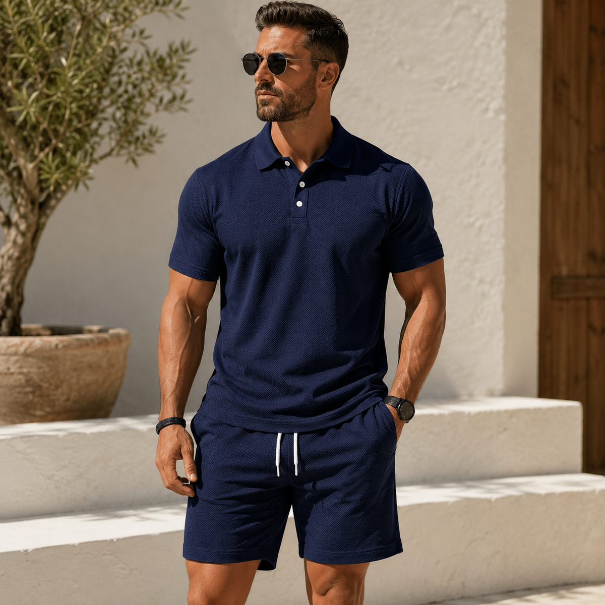 Enrique - Casual Polo and Shorts Set
