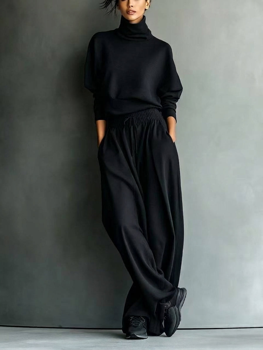 Wendy - Turtleneck Wide Leg Two-Piece Set