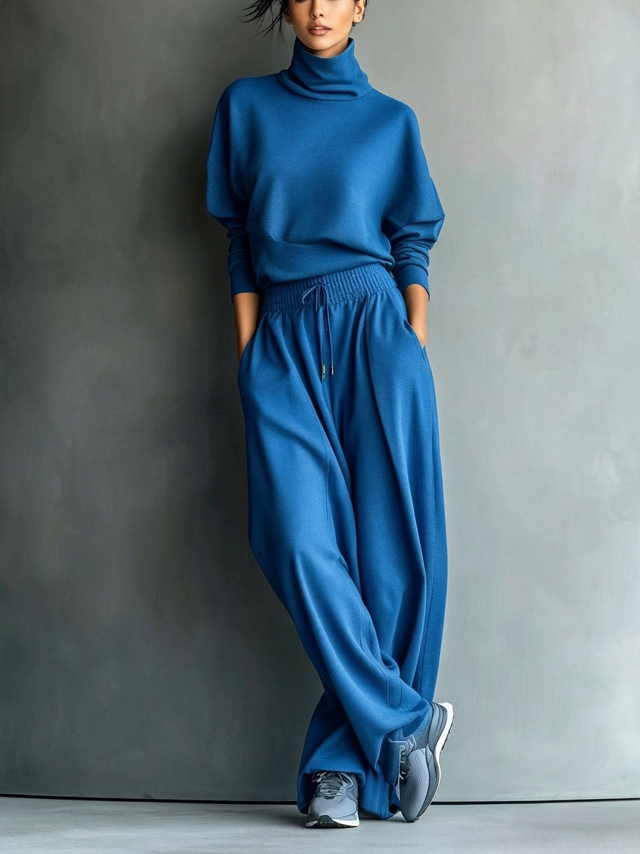 Wendy - Turtleneck Wide Leg Two-Piece Set