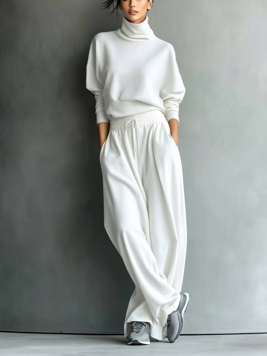 Wendy - Turtleneck Wide Leg Two-Piece Set