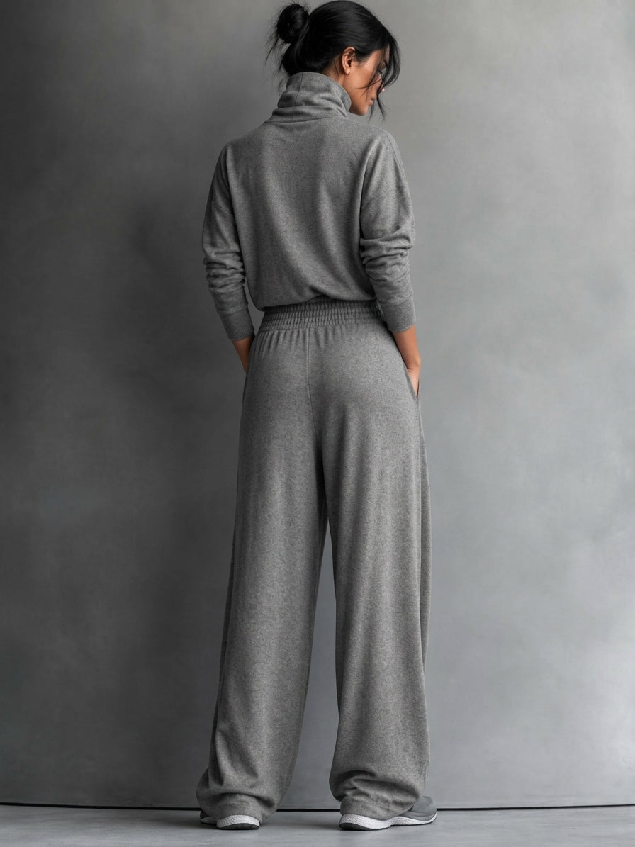Wendy - Turtleneck Wide Leg Two-Piece Set