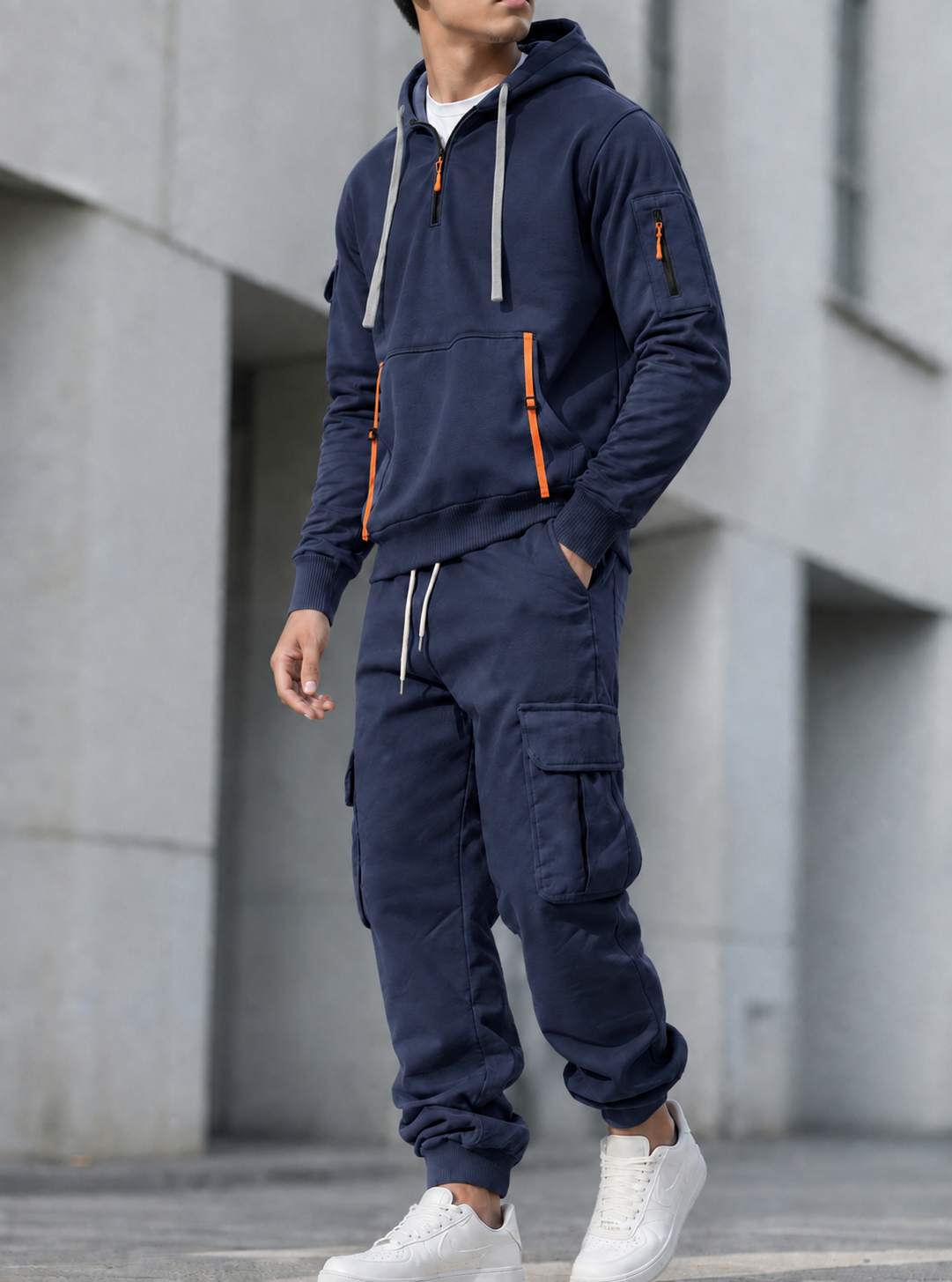 Aiden - Half-Zip Fleece-Lined Hoodie Tracksuit Set