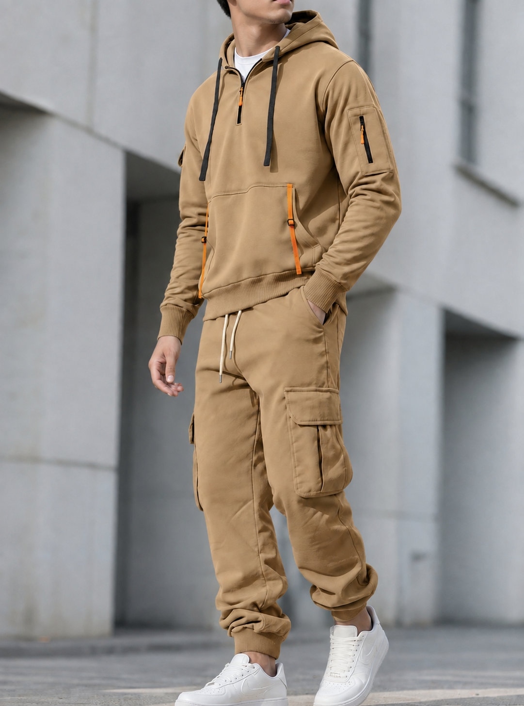 Aiden - Half-Zip Fleece-Lined Hoodie Tracksuit Set