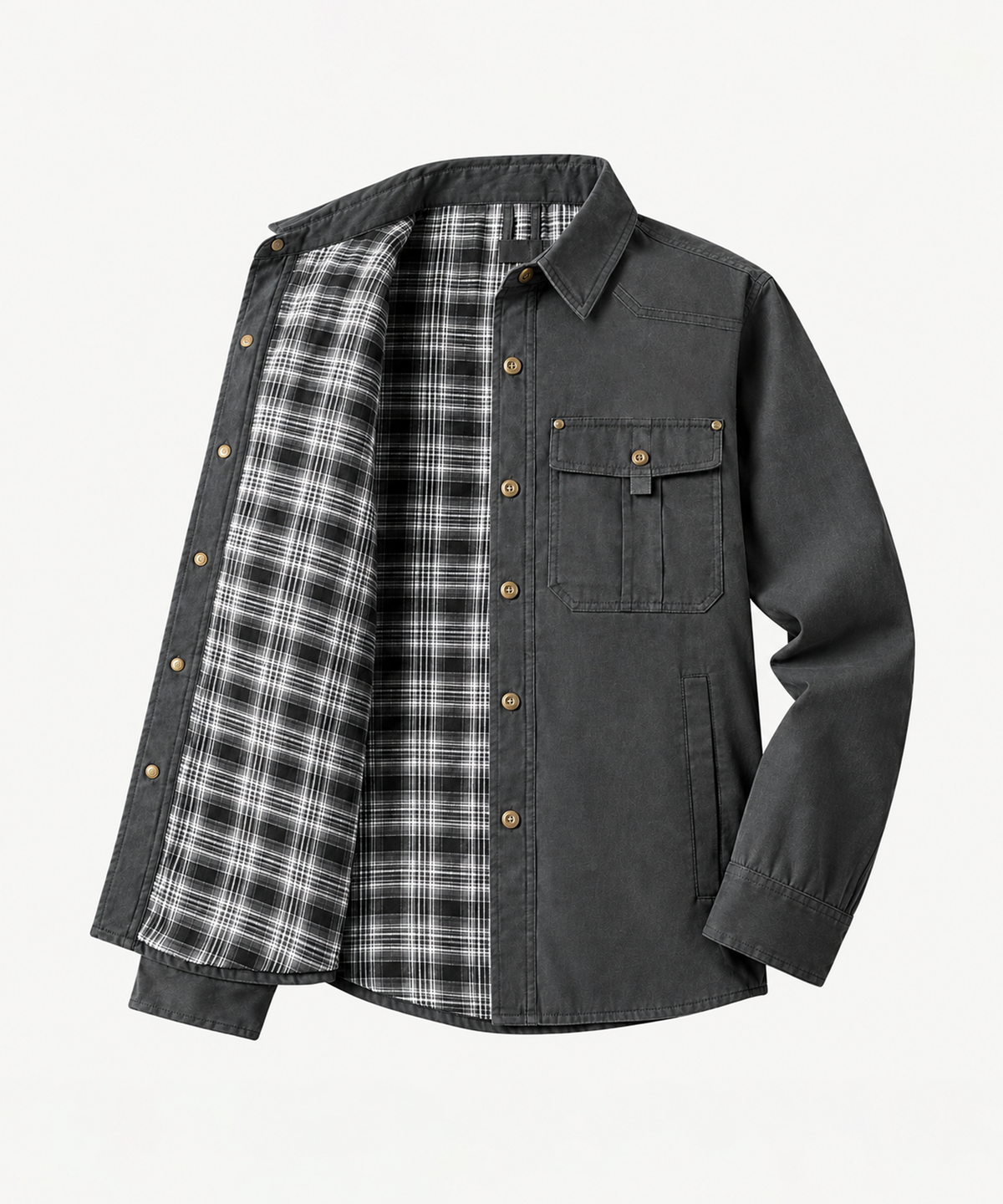 Aston - Casual Plaid Flannel Jacket