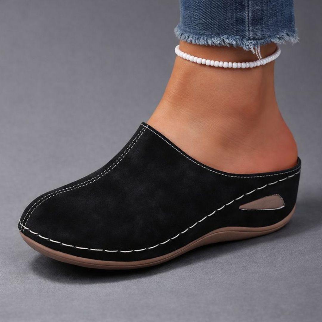 Carolina - Fleece-Lined Wedge Mules